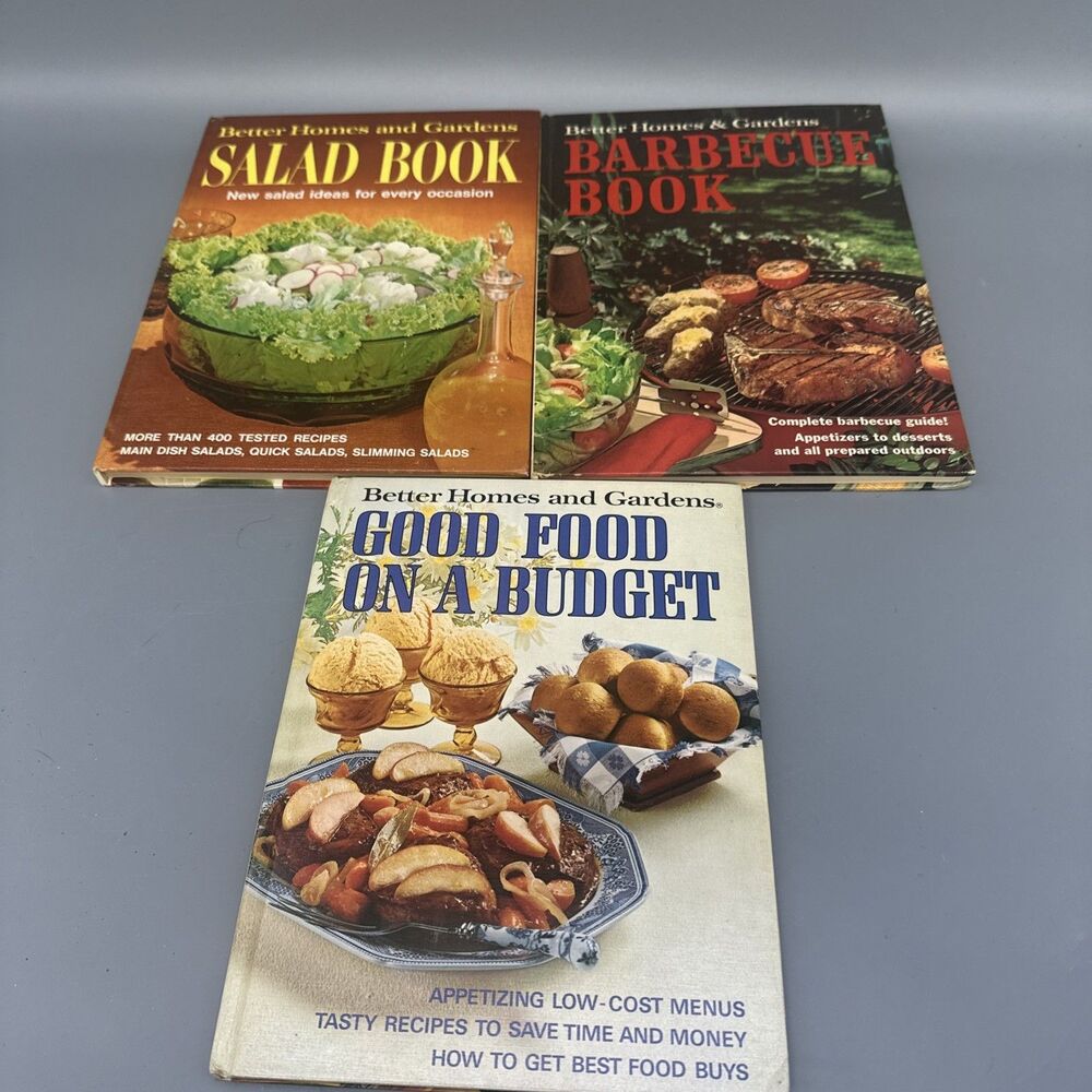 Better Homes And Gardens Cookbook Lot 1960-70s Salad BBQ Budget Hardcovers EUC
